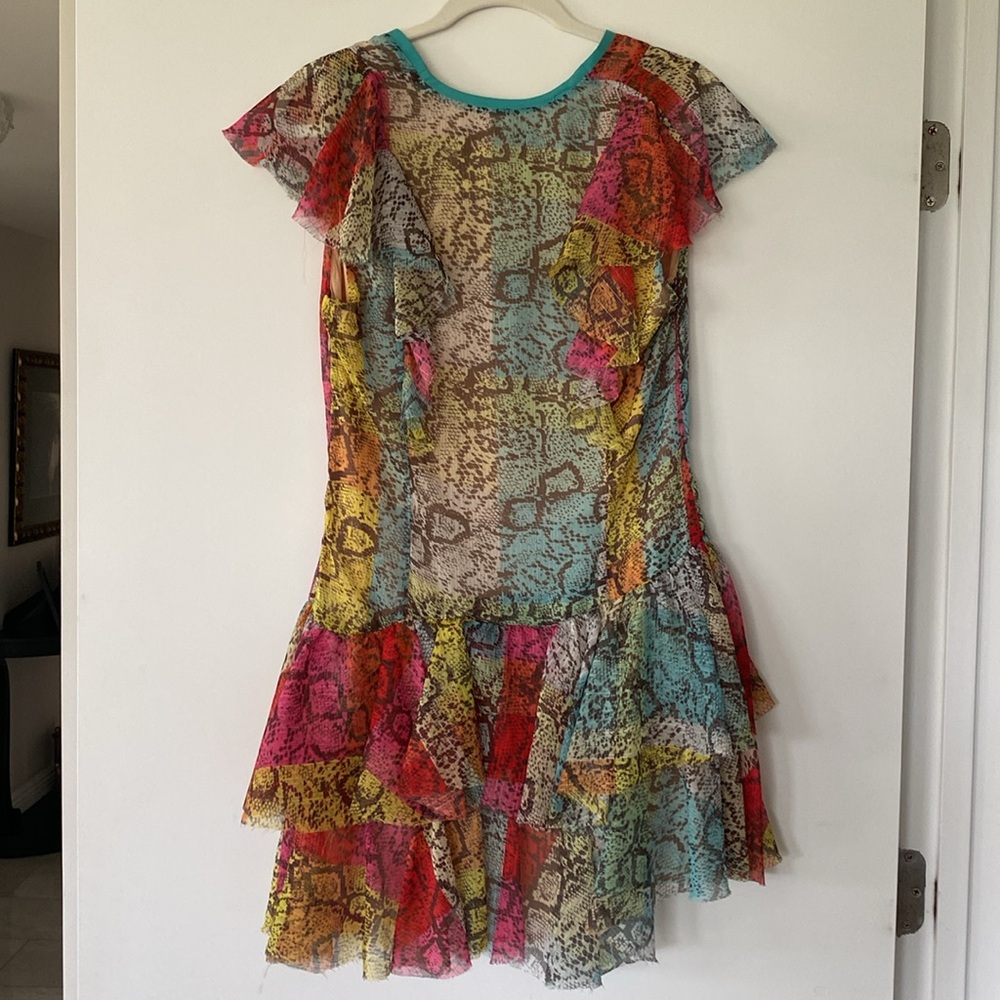 Multicolor V-Neck Mini Dress - Picture 10 of 10